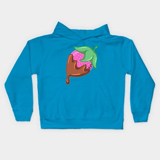 Chocolate Covered Strawberry Dripping in Chocolate Fresh Berry Dessert Design Kids Hoodie